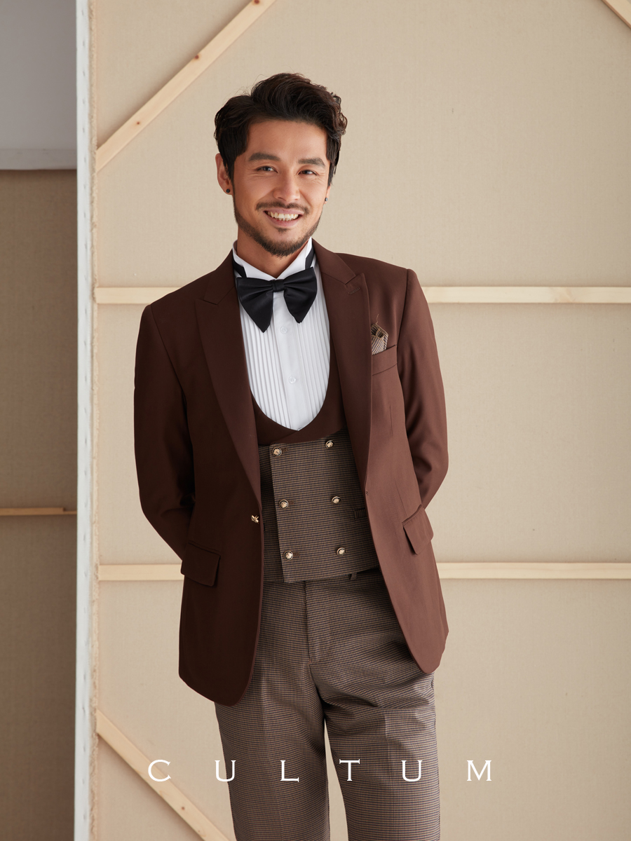 商务休闲时尚 男修身 复古英伦风绅士西服套装 韩版 免烫西服三件套