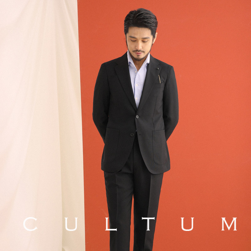 cultum半里装小男套西服休闲商务那不勒斯透气轻薄西服