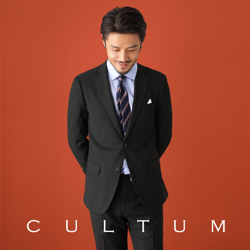 cultum黑色大码西服男套装职业商务正装修身休闲上班西装便服单西