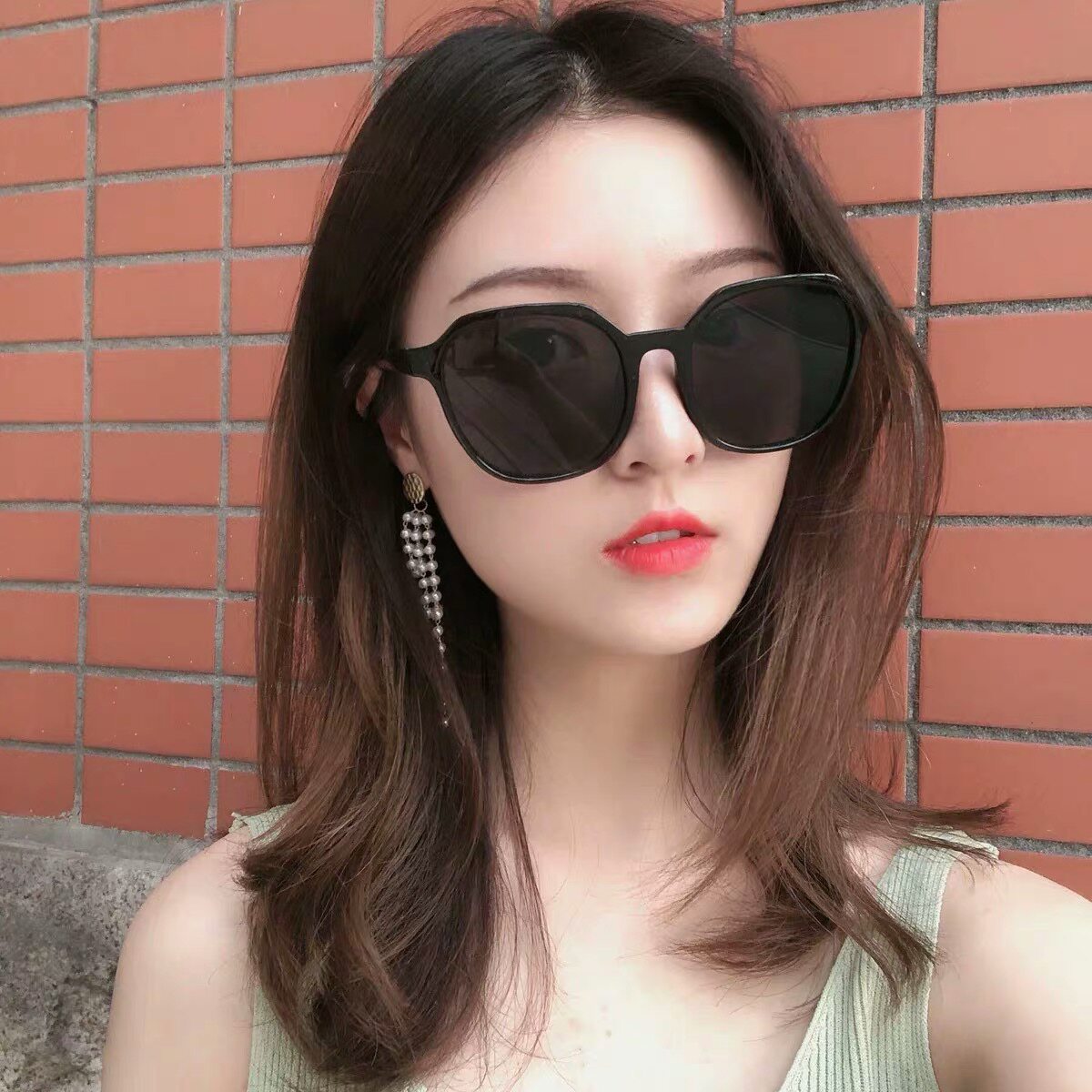 ins墨镜女韩版黑色圆脸太阳镜小脸蹦迪大脸显瘦太阳眼镜