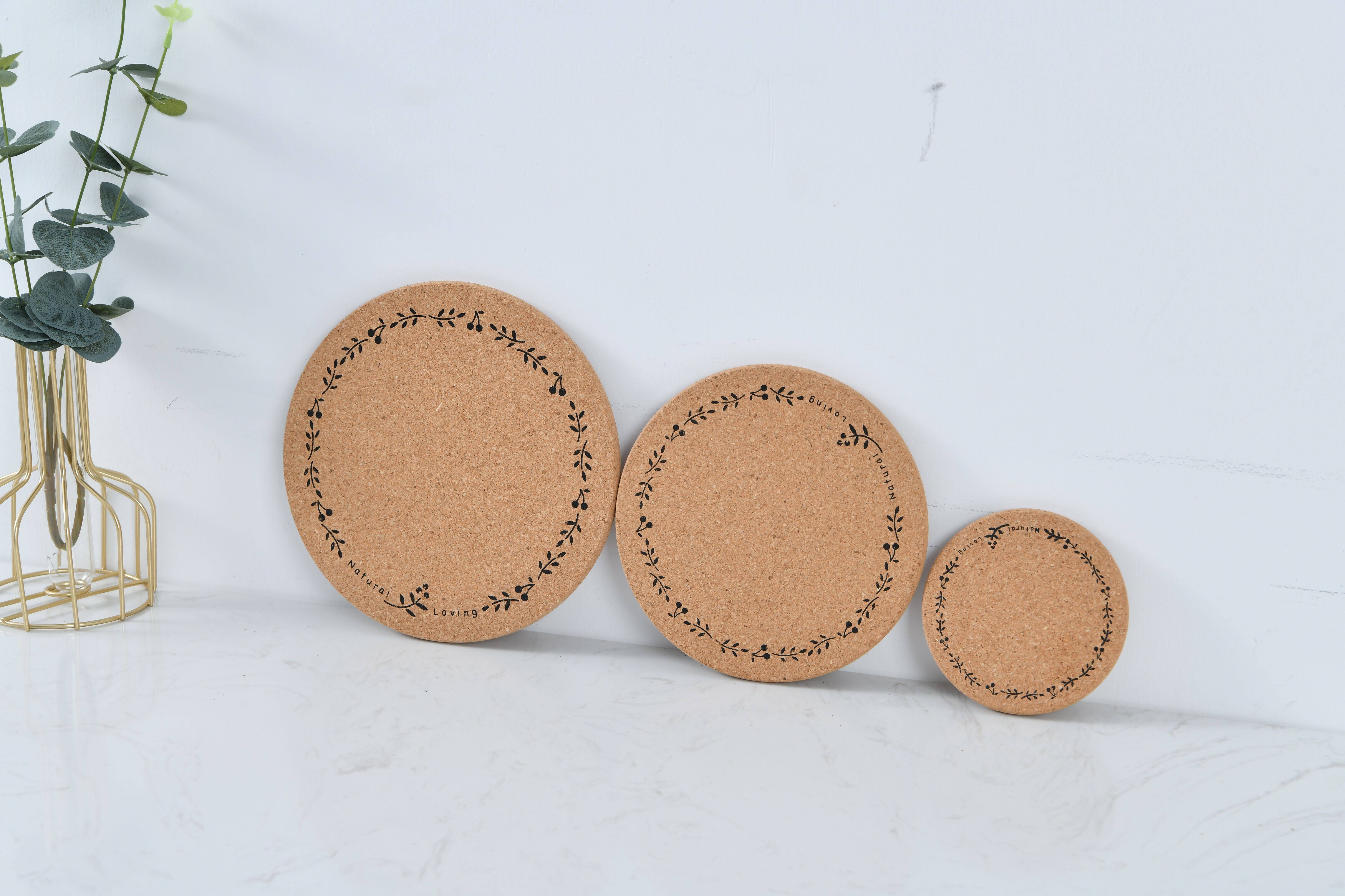 5个装圆形软木隔热垫锅垫餐垫盘子菜垫子碗垫防滑防烫桌垫餐桌垫