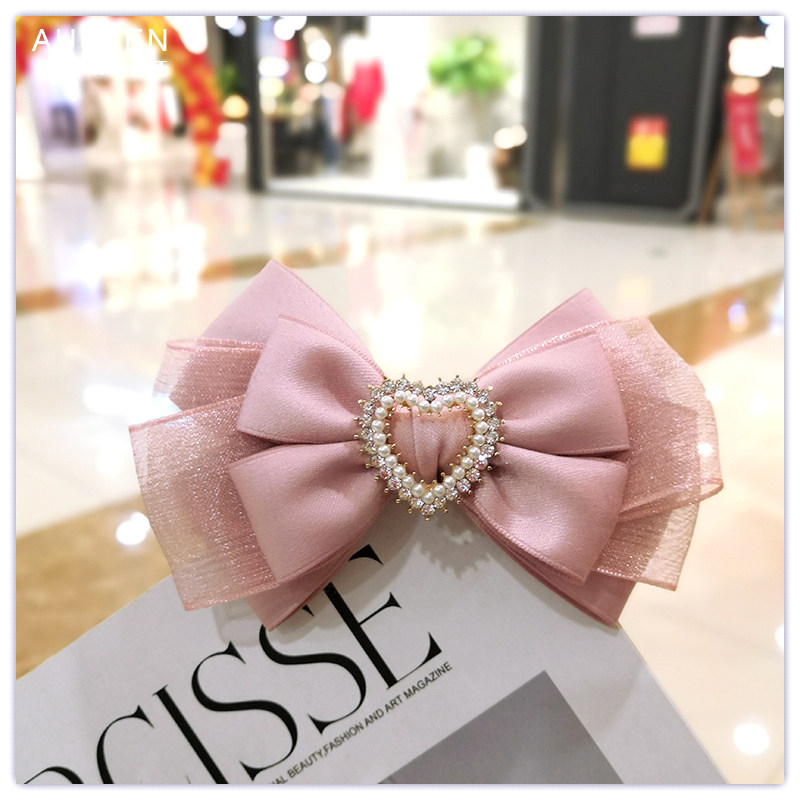 新款桃心蝴蝶结女神发饰女发发夹韩版百搭丸子发饰