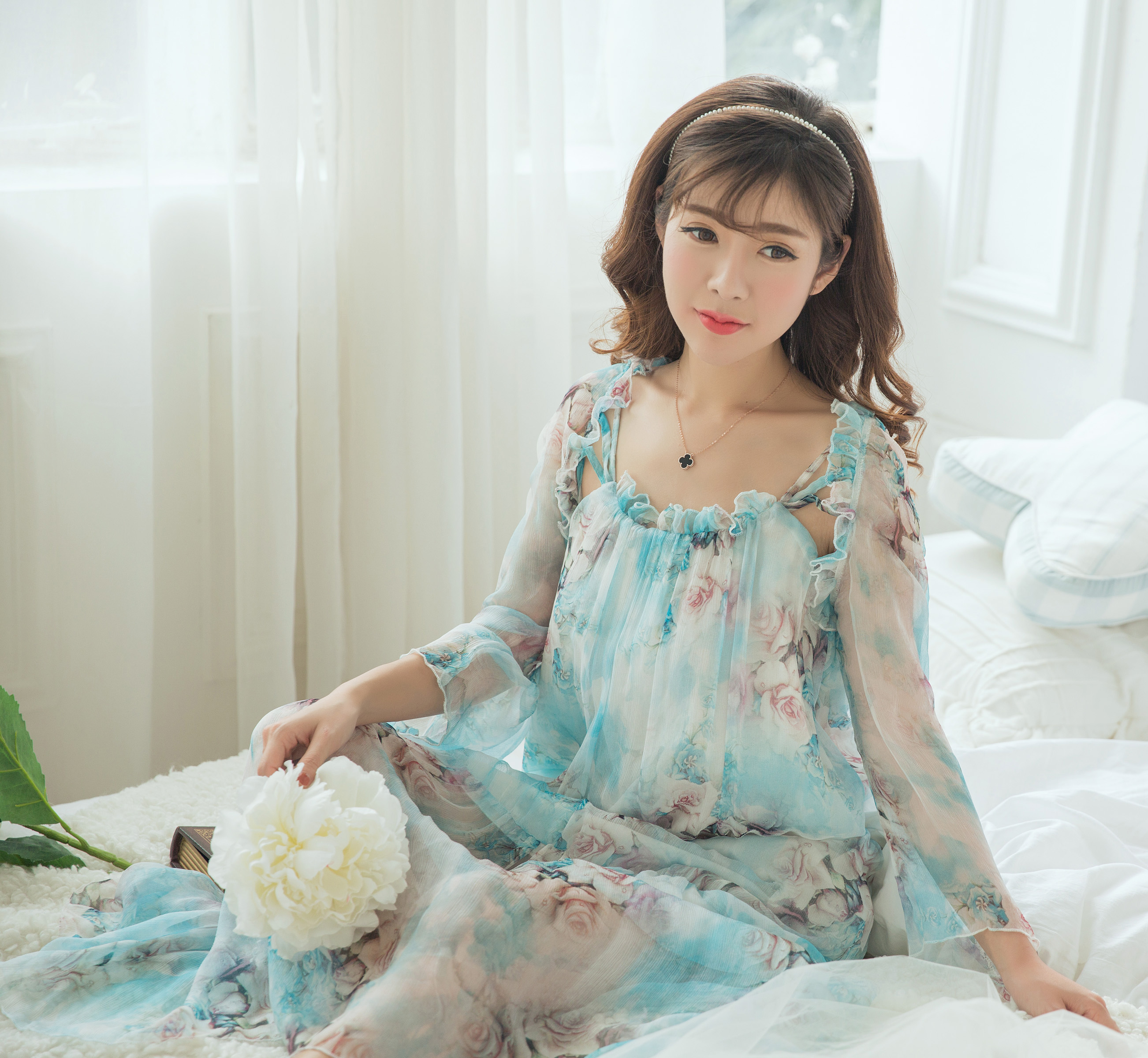 唯美碎花真丝睡裙 性感桑蚕丝家居服 淑女薄款夏季睡衣女 可外穿