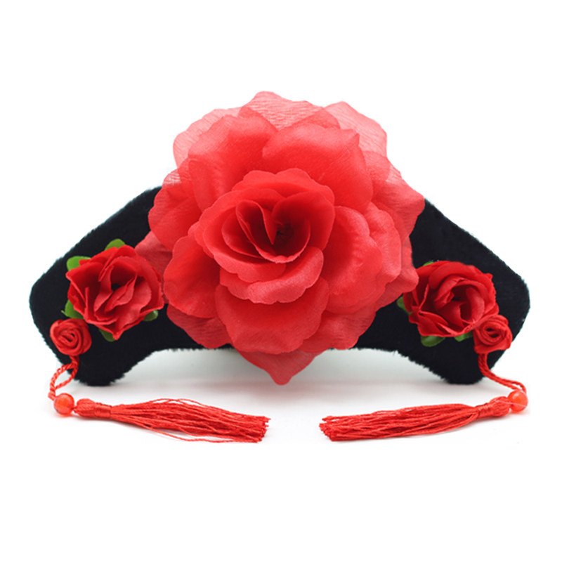 原创手工宠物猫狗古装头饰宠物格格头宠物变装帽子格格帽旗头