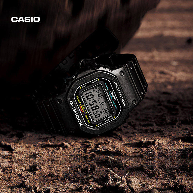 【618预售】casio旗舰店g-5600e小方块男潮流电子手表卡西欧官网