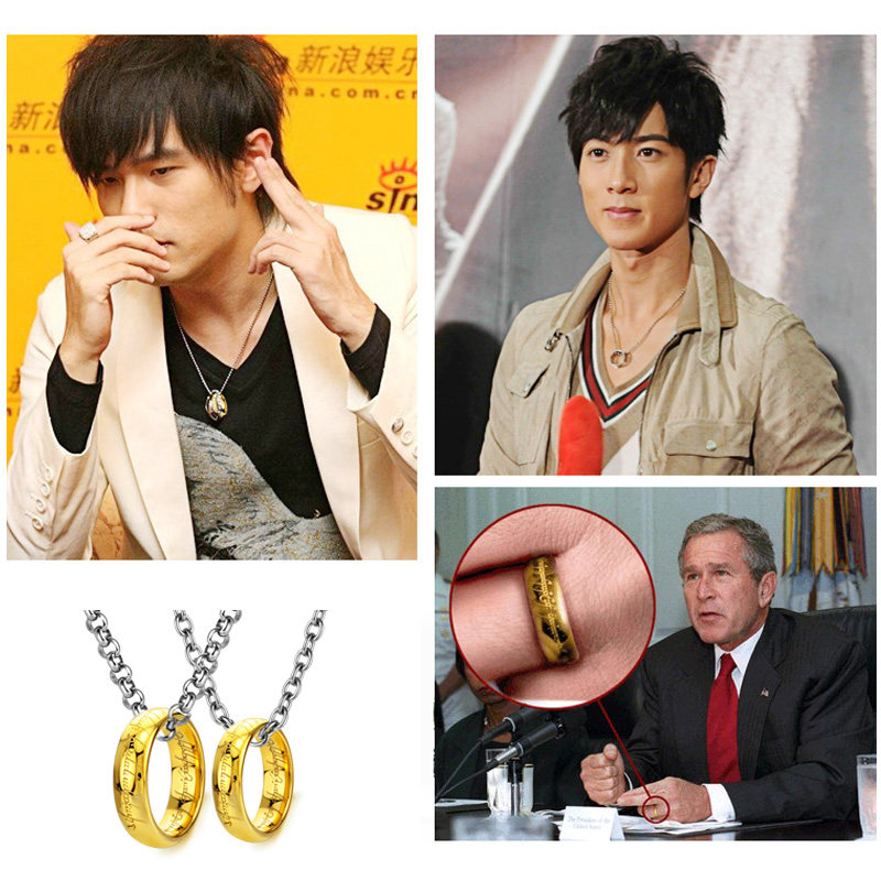 钨金魔戒项链男戒指钨钢吊坠指环王情侣项链潮男送男友生日礼物