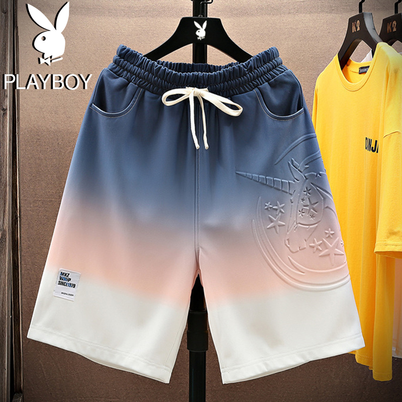 花花公子休闲短裤男外穿2022夏季薄款潮流速干沙滩裤冰丝五分中裤