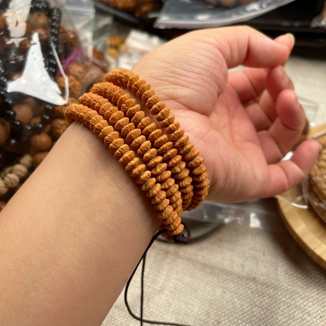 九华华山精品金叶莲花菩提佛珠