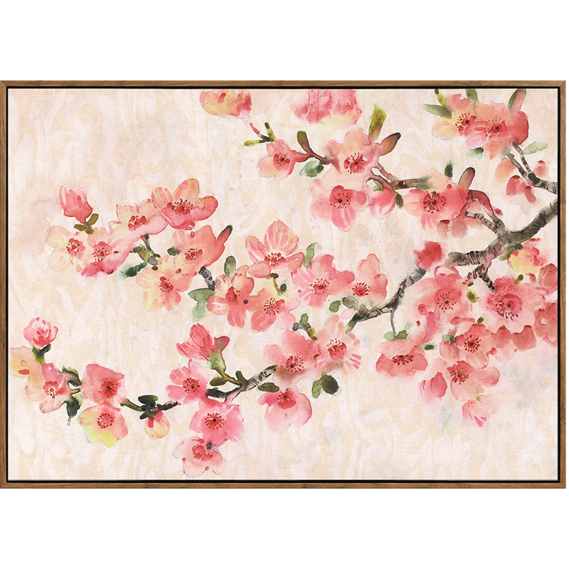 墙蛙正版樱花现代简约沙发背景墙装饰画新中式中式餐厅现代装饰画