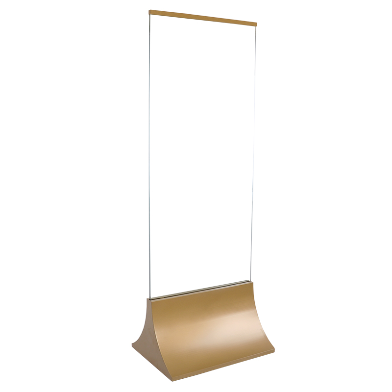 售楼部双面立式落地不锈钢广告牌古铜色水牌玻璃立牌广告牌