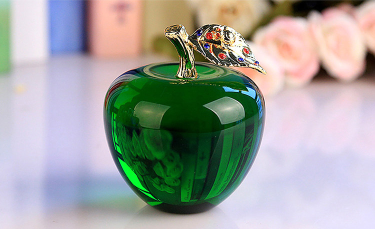 水晶苹果平安果女生女友生日创意刻字居家居家装饰摆件