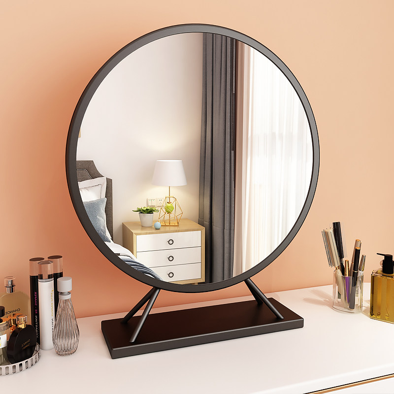 化妆镜台式led梳妆台镜子带灯桌面装饰智能家用化妆镜