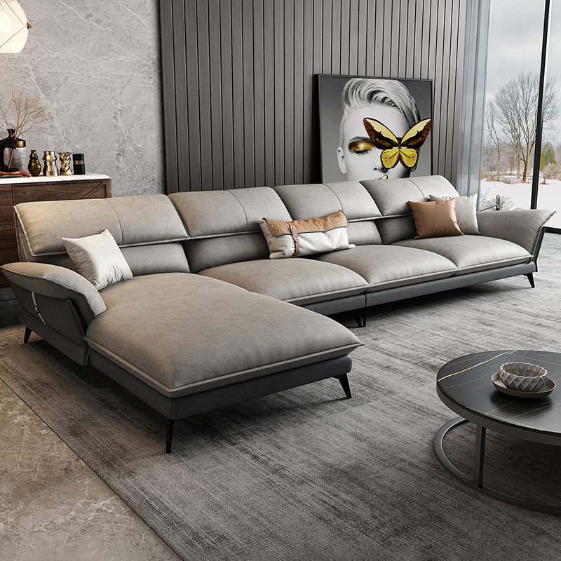 爱打扮(www.idaban.cn)，卡尔适意式轻奢免洗科技布沙发北欧现代客厅乳胶沙发大小户型