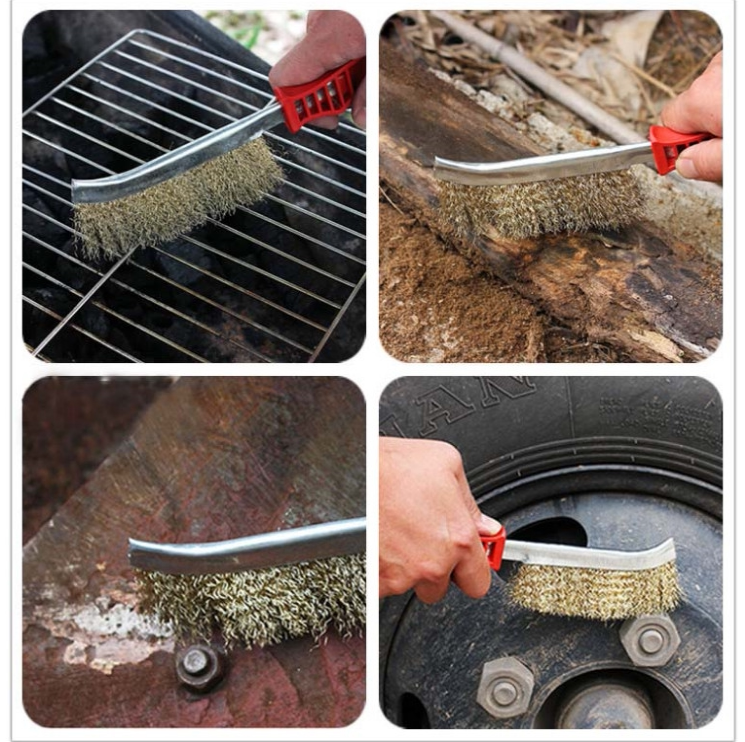 钢丝除锈清洁木柄不锈不锈钢刀刷烧烤网盘厨房钢丝刷