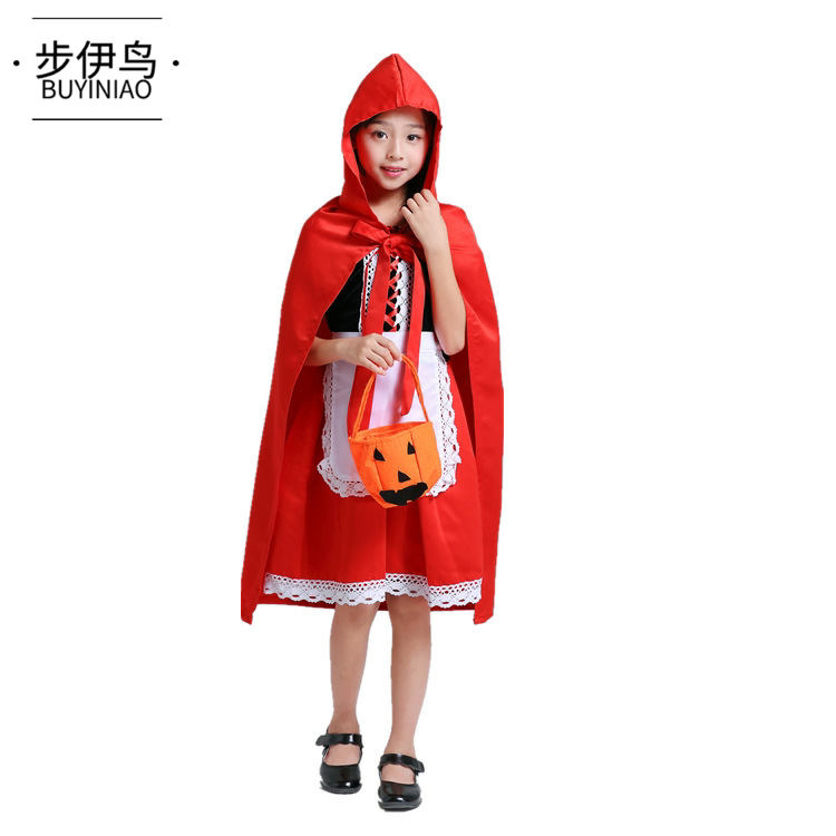 儿童女孩狼外婆老奶奶小红帽童话故事乡村萝莉万圣节儿童服装儿童演出