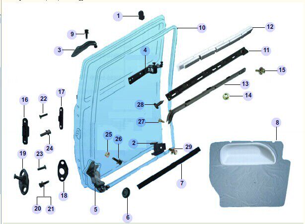 江淮瑞风 中门滑道 瑞风中门导轨 瑞风中门滑行道 车门导轨 原厂