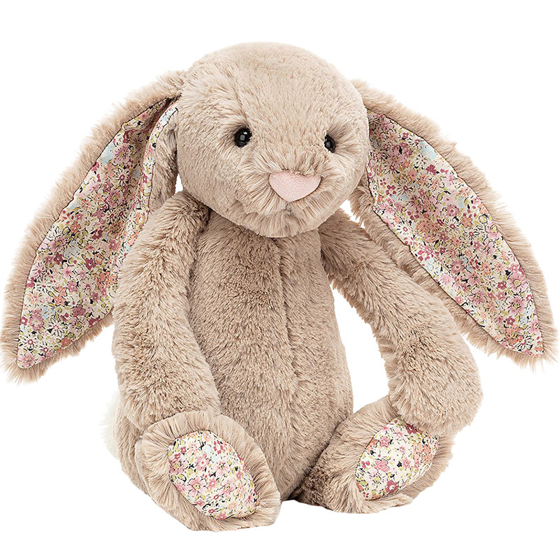 英国jellycatblossombunny米色碎花邦尼兔儿童宝宝毛绒毛绒布艺类玩具