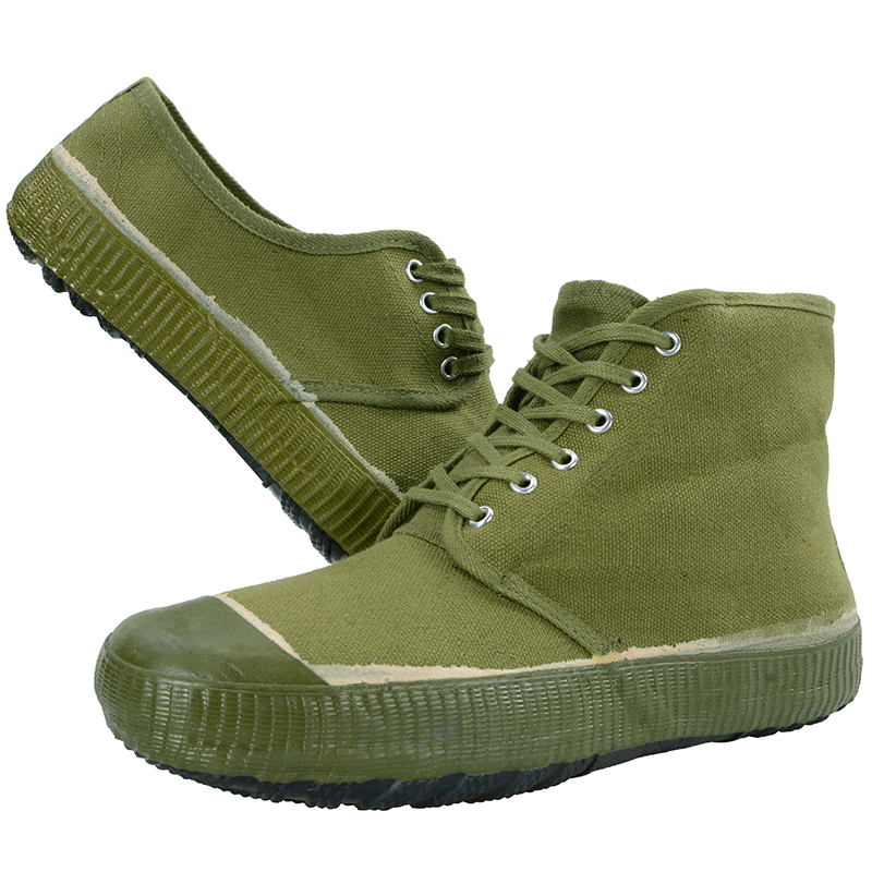 3537高腰解放黄胶鞋军绿色帆布透气工地耐磨平底劳保大码低帮球鞋