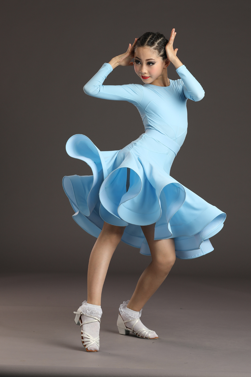 拉丁舞比赛服女儿儿童规定专业艺考考级舞蹈表演拉丁舞演出服