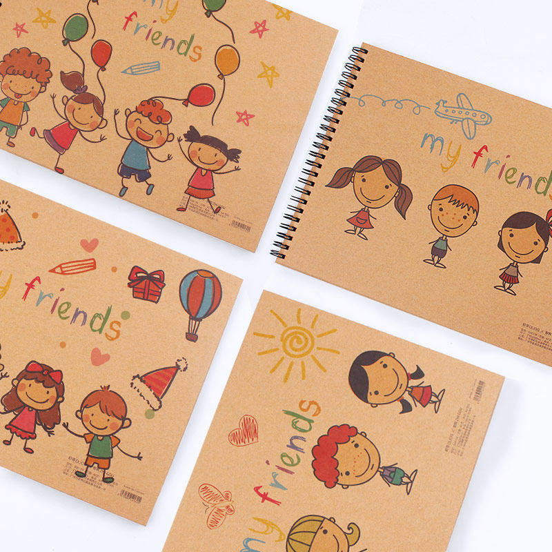 儿童幼儿园a4图画本大厚线圈素描本小学生手绘涂色空白宝宝涂鸦本绘画