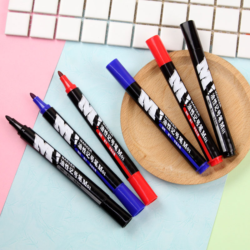 20支晨光记号笔大头笔油性笔黑色箱头笔签名粗笔红蓝色防水不掉色