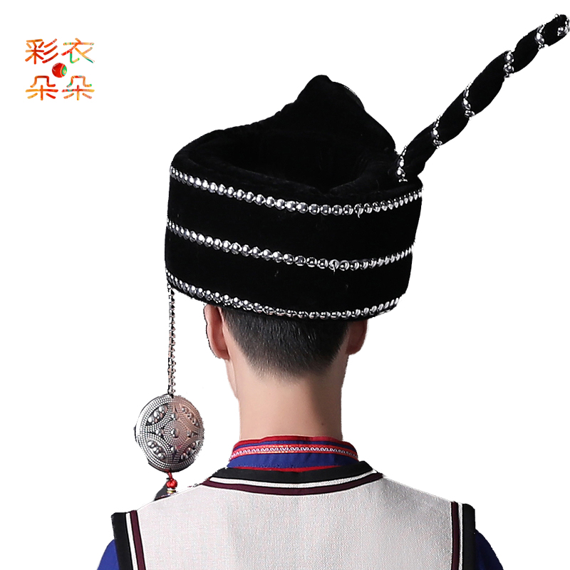 彩衣朵朵新款彝族帽子少数民族饰品道具舞蹈演出表演帽子