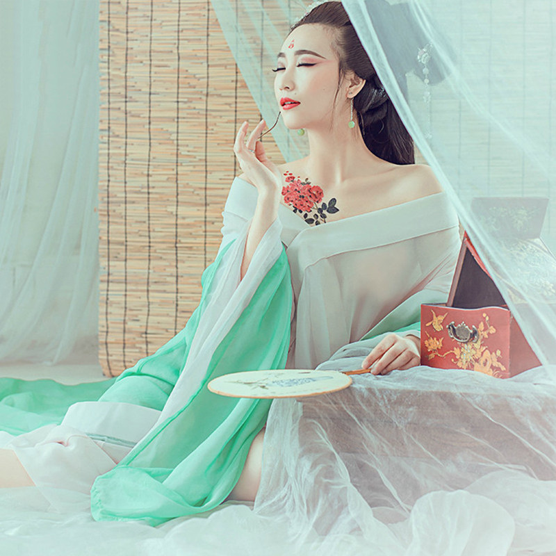 影楼写真性感主题服装红妆古风唐朝侍女摄影民族服装