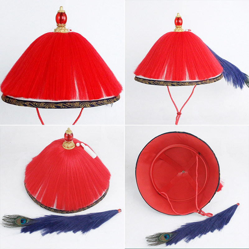 帽子古装清宫侍卫太医大臣官帽顶戴花翎太监帽子