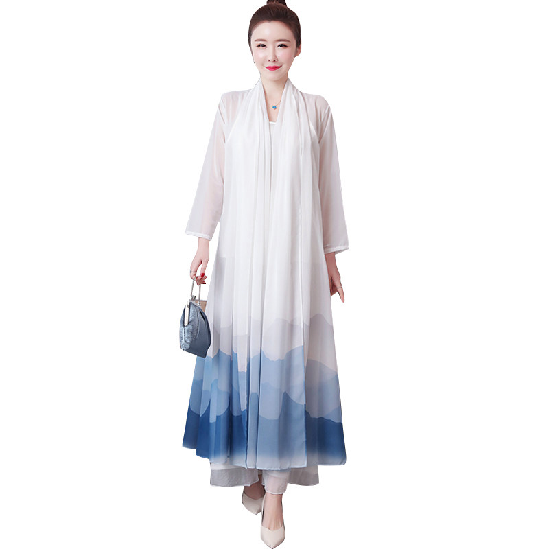阔太太太中年妈妈茶服中式汉服女改良民族风宽松大码女装