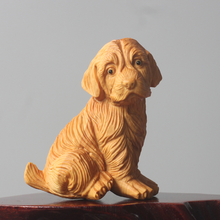 黄杨木雕创意精品动物手把雕刻工艺品可爱生肖木雕
