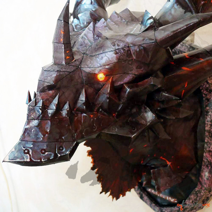 魔兽世界死亡之翼头像壁挂酒吧宿舍办公室装饰品 3d纸模型diy手工