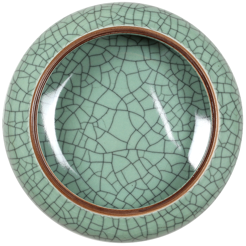 景德镇陶瓷笔洗裂纹釉陶瓷烟灰缸大号茶洗创意摆件瓜果壳垃圾缸