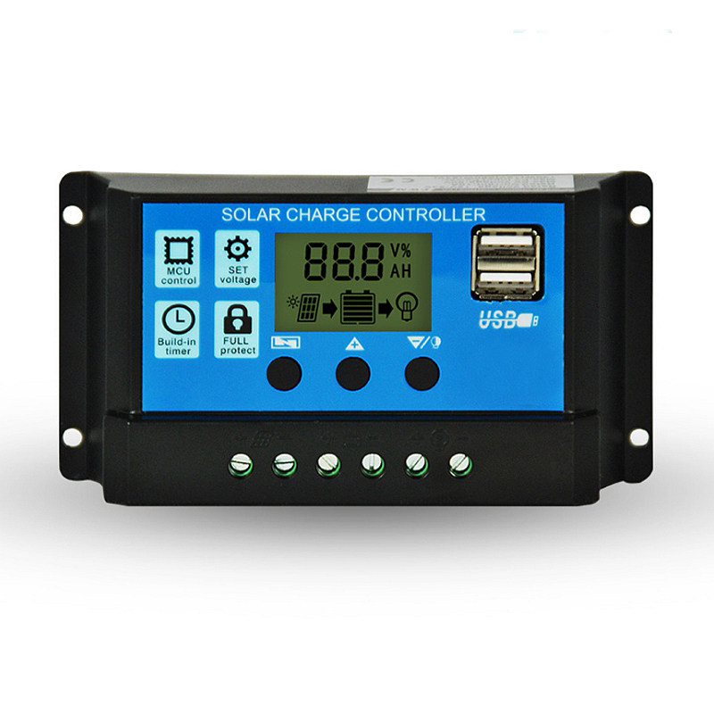 太阳能控制器10a20a30a40a50a60a 12v 24v自动识别 双usb可充手机