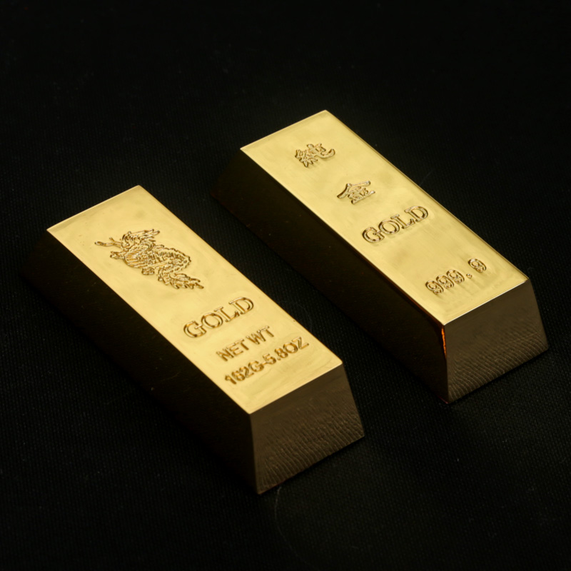 金条合金仿真金砖中国黄金镀金金色样品道具摆件