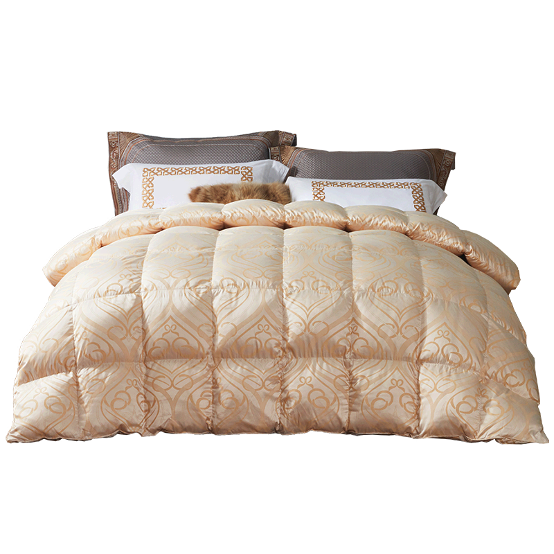 罗莱家纺羽绒被床上用品提花95%白鹅绒被子尊贵型波兰白鹅绒冬被