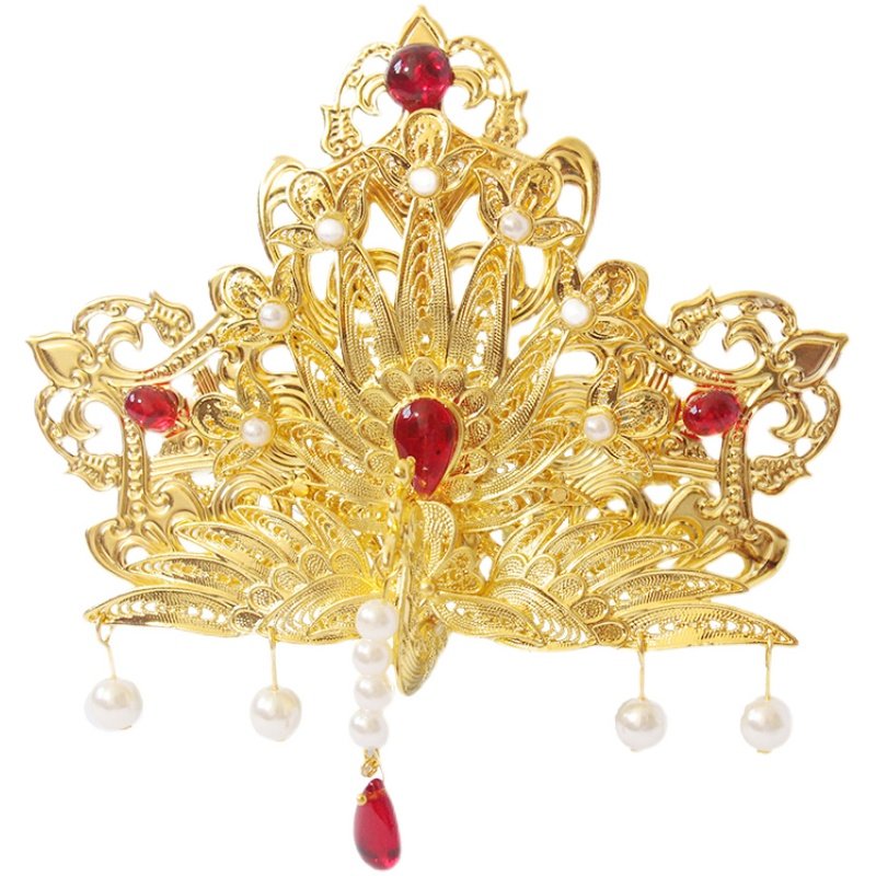 立体汉服发坦领古风头饰发冠凤凰发饰婚礼古装发饰