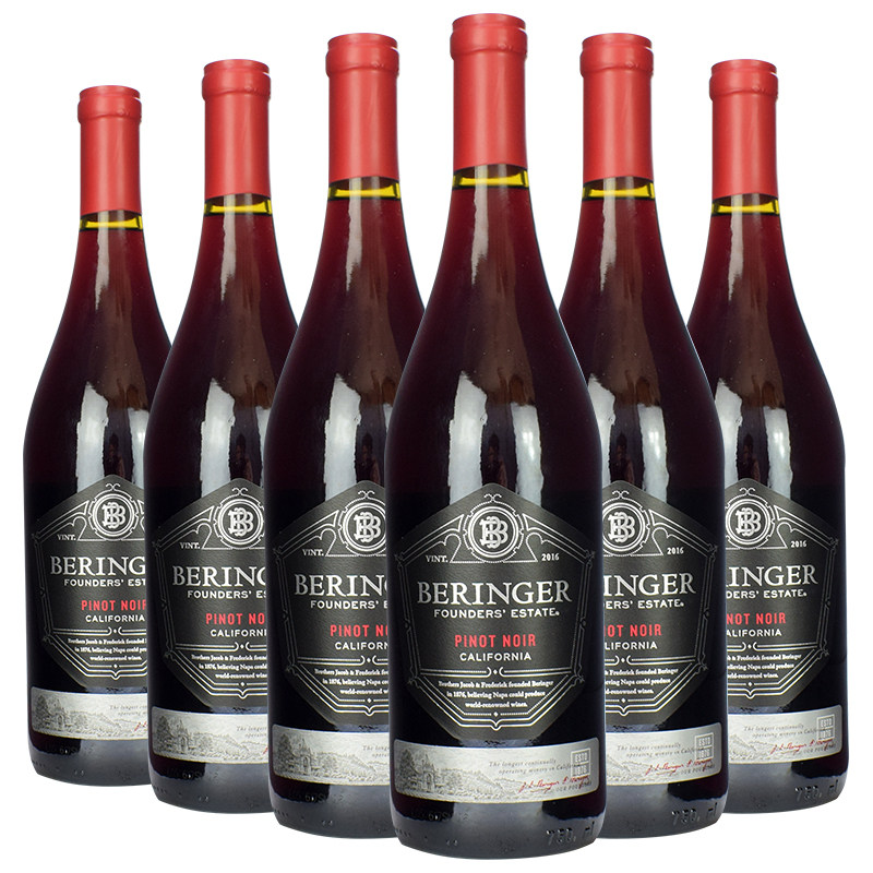 美国原瓶进口贝灵beringer创始者庄园黑皮诺干红酒干红静态葡萄酒
