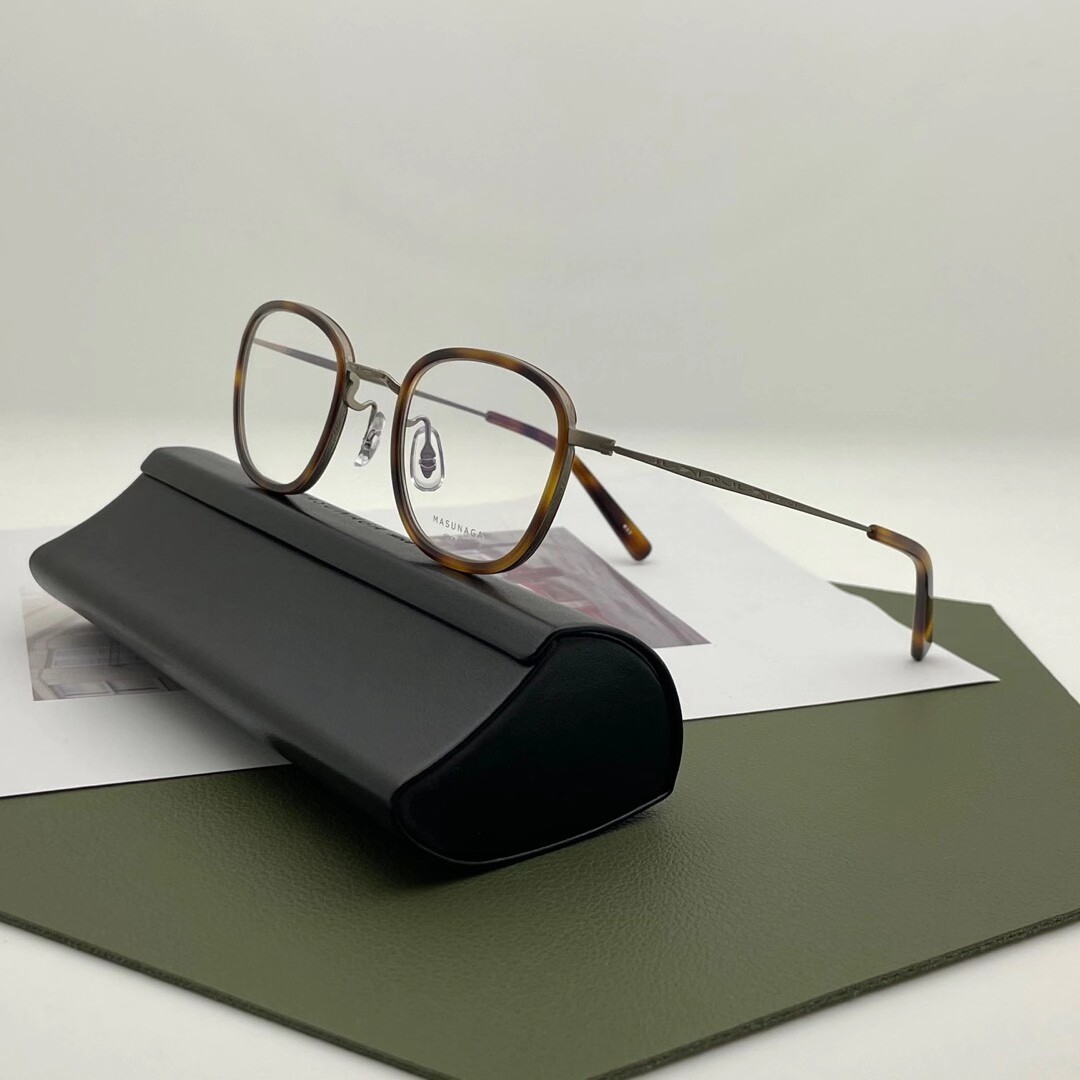 增永眼镜超轻轻纯钛日方形近视眼镜框男女小方眼镜架