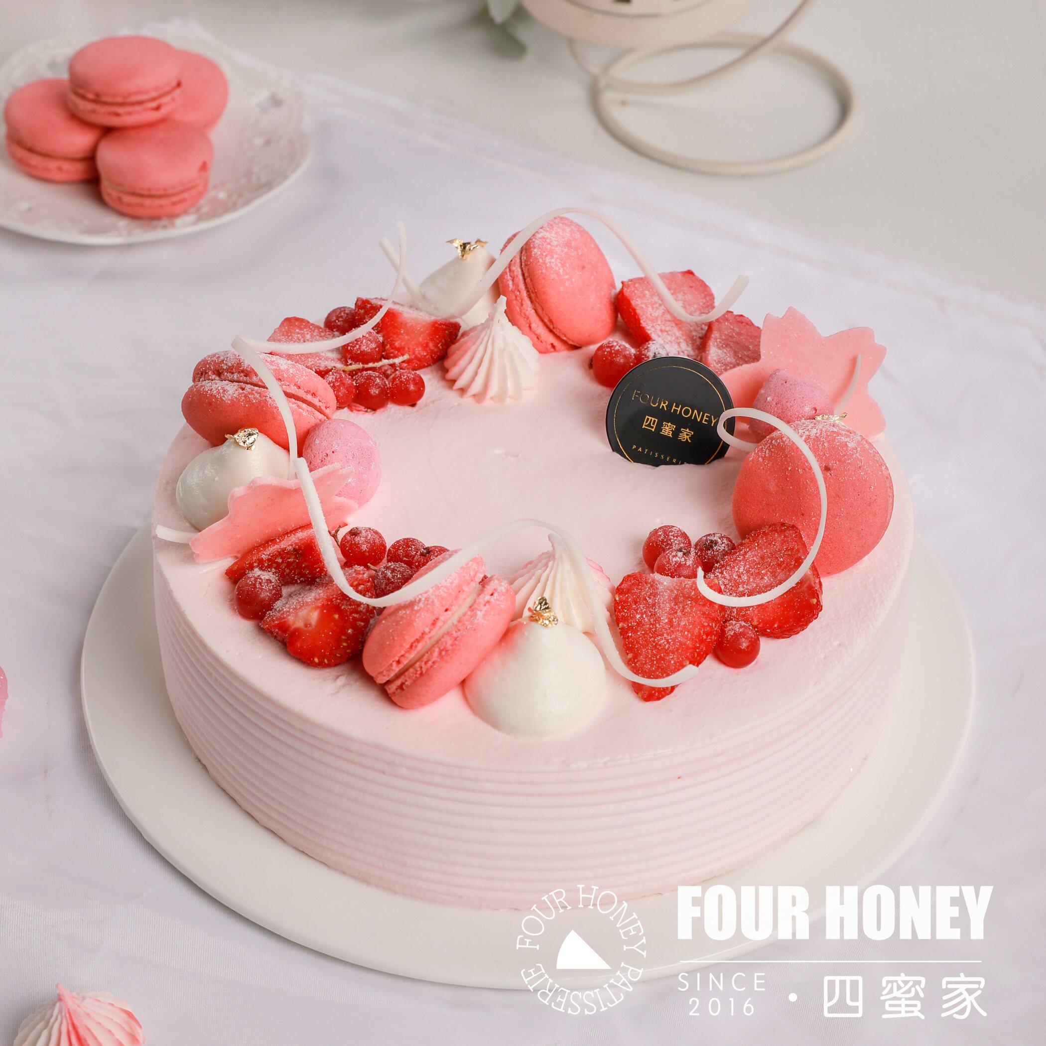 fourhoney蜜家樱花之吻法式慕斯生日蛋糕成都同城新鲜生日蛋糕