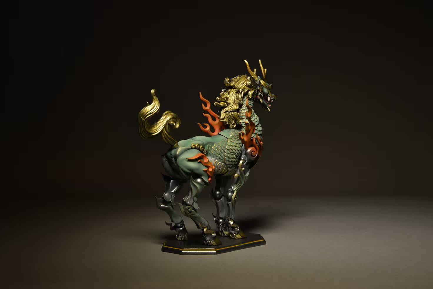 海洋堂竹谷式山口式 自在置物 麒麟可动手办kt-002