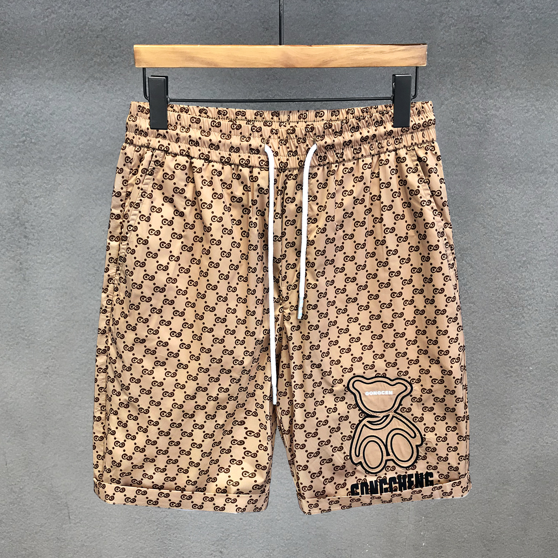 高端专柜品牌凉感冰丝裤夏季薄款潮牌休闲短裤男士卫裤宽松五分裤