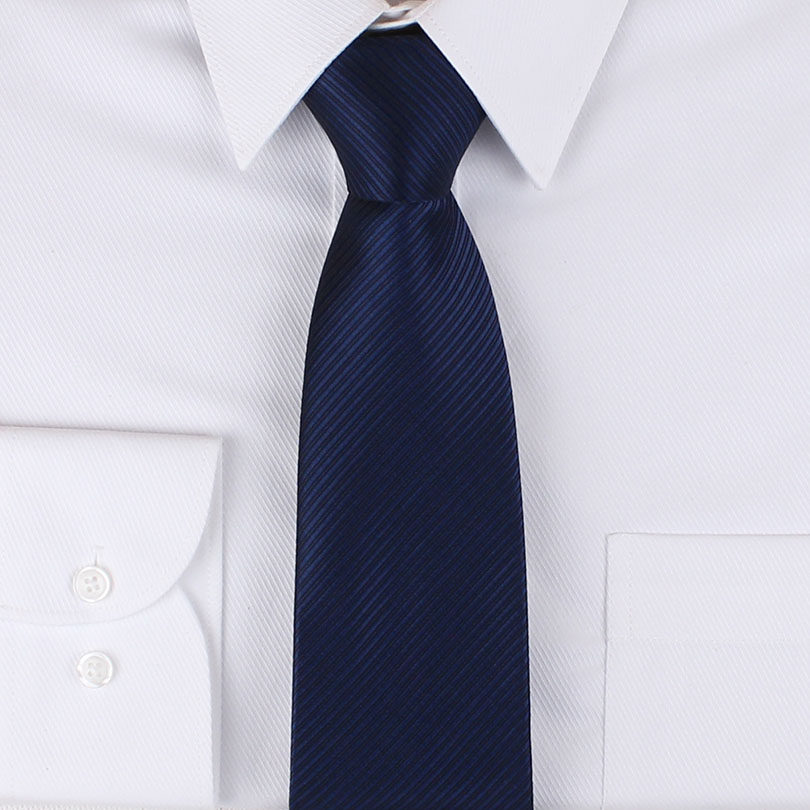 商务/男士领带男正装商务面试职业韩版窄领带结婚8cm深蓝色礼盒装