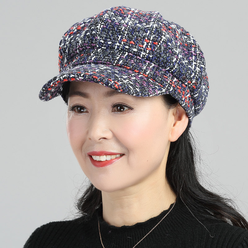 中年妈妈女士八角帽 春秋女秋时尚冬季冬款秋季秋冬老年女式帽子