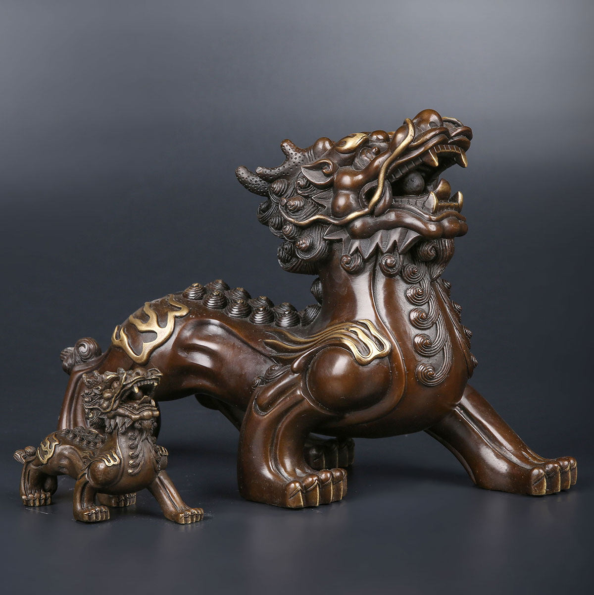 貔貅匠泽铜魂纯铜摆件双角霸王家居风水招财进宝旺财摆件