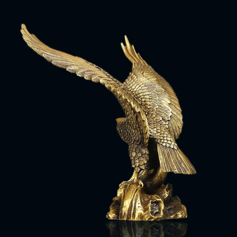 匠泽铜魂纯铜老鹰大鹏展翅摆件办公室家居风水摆设摆件