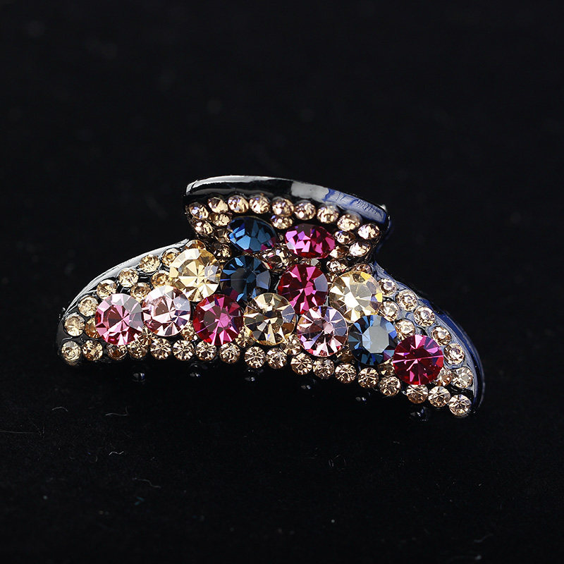 新款韩版发饰中号盘发抓夹满钻简约淑女盘公主头抓卡镶钻发夹发饰