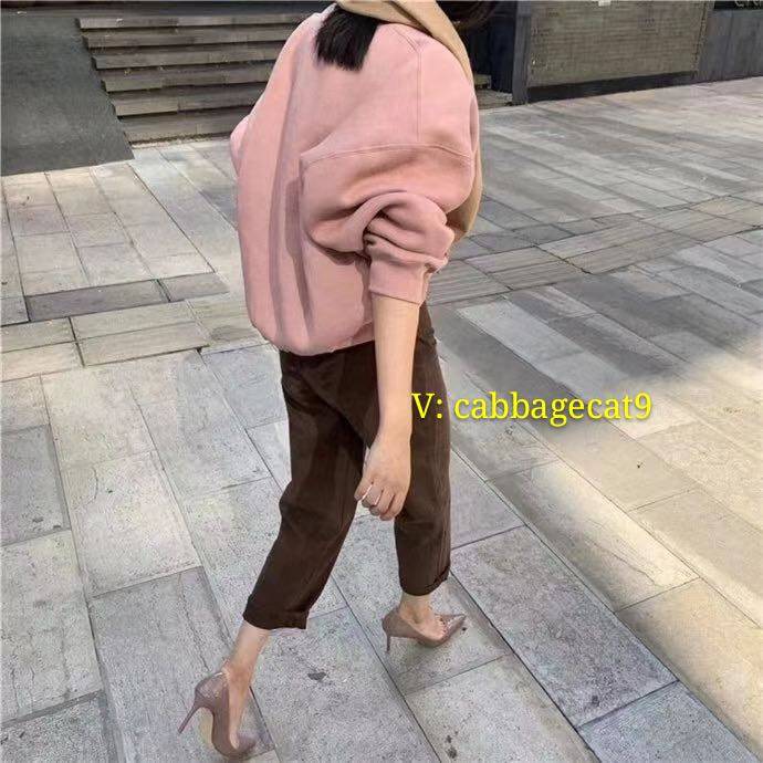 elaine韩国代购2020冬季ins网红甜美藕粉粉色卫衣