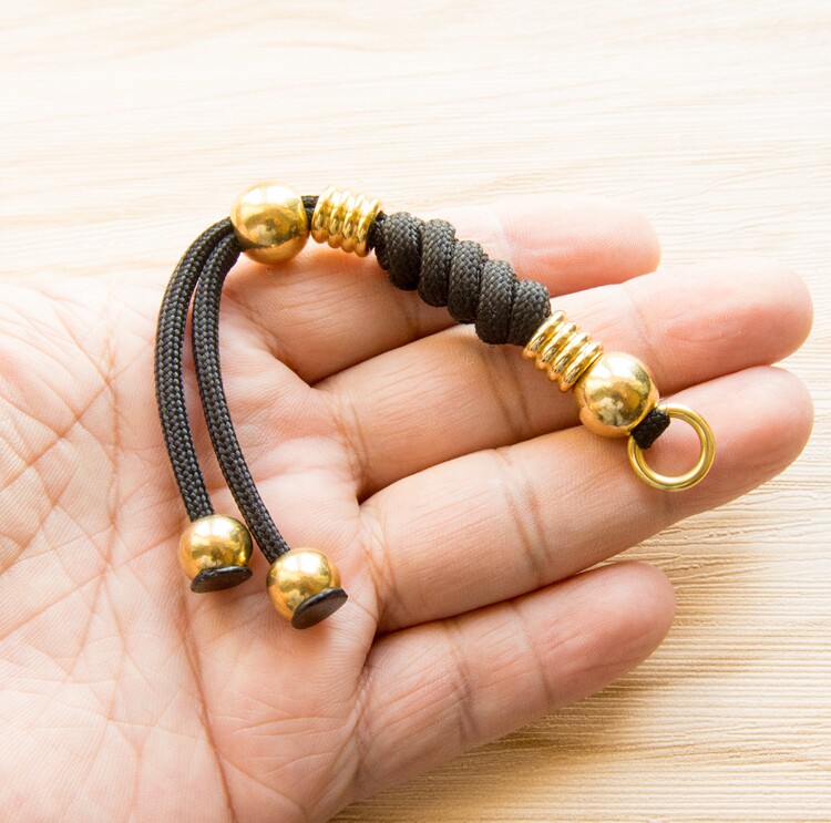 创意编织手工纯铜黄铜伞兵绳金刚结钥匙扣男女高档汽车钥匙扣挂件
