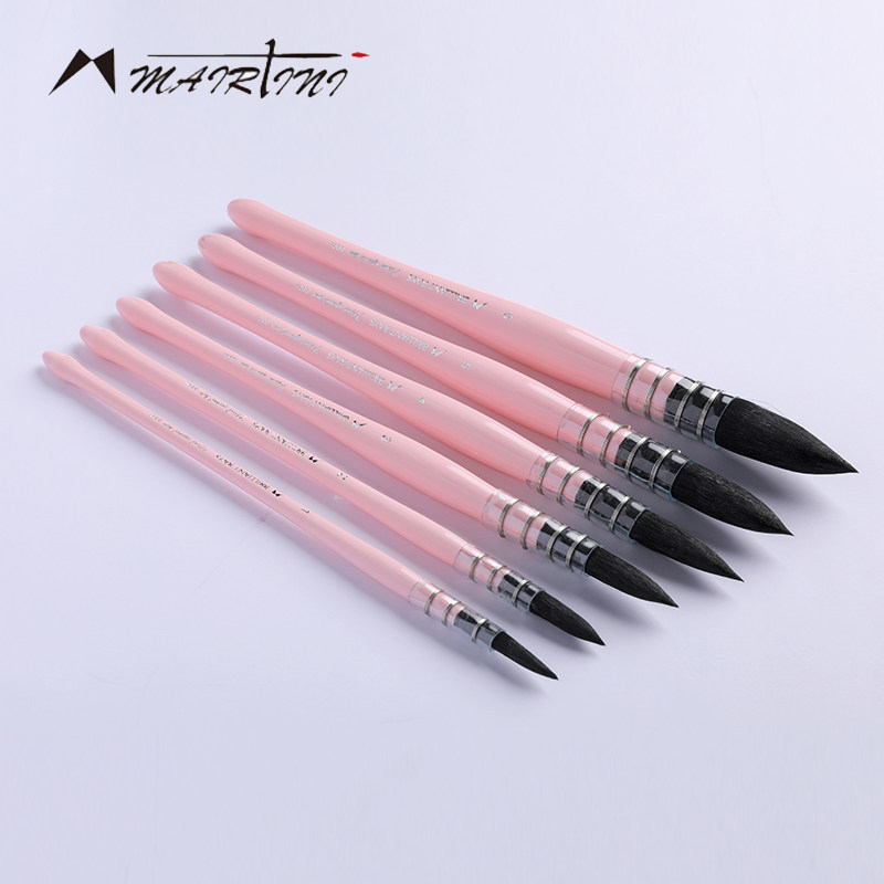 马蒂尼粉胖子水彩画笔混合松鼠毛混合毛拖把笔颜料专业水彩笔 学生