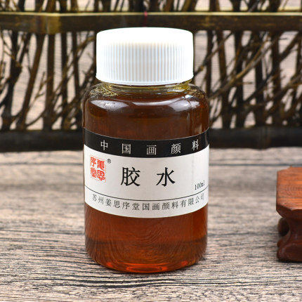 胶水国画调胶工笔画水胶矾水透胶矿物粉末颜料胶水